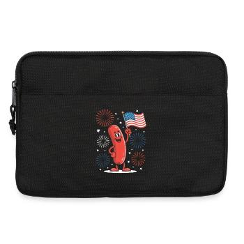 Patriotic Kawaii Sausage Independence Day 4th of - Laptop bag 13" - black - Front