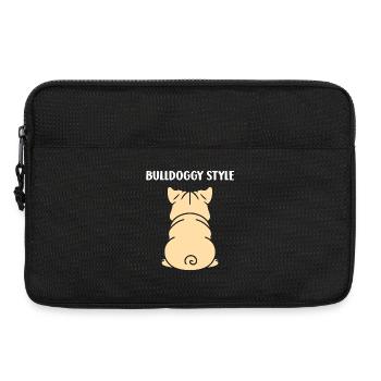 Design de Bouledogue Stylisé bulldog - Sacoche pour ordinateur portable 13 pouces - noir - Devant