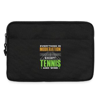 Tennis et vin pour les joueurs de tennis - Sacoche pour ordinateur portable 13 pouces - noir - Devant