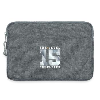 15. Hochzeitstag - Laptoptasche 13" - Grau meliert - Vorne