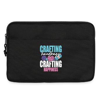 Crochet Knitting - Laptop bag 13" - black - Front