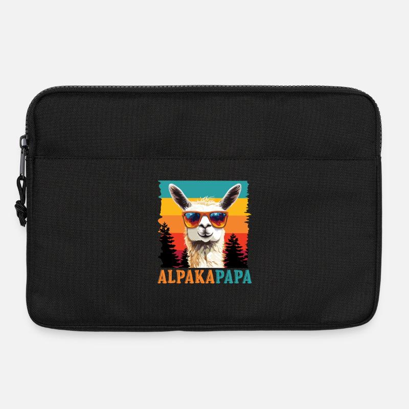 Väter ALPAKAPAPA Retro Lama Lustiges - Laptoptasche 13" - Schwarz