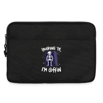 Laughing Til Im Coffin Skelett Witz Sarkophag - Laptoptasche 13" - Schwarz - Vorne