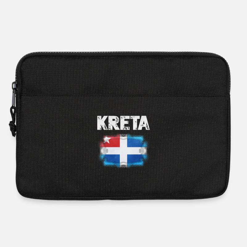 Kreta Flagge Design mit Wasserfarben-Effekt - Laptoptasche 13" - Schwarz