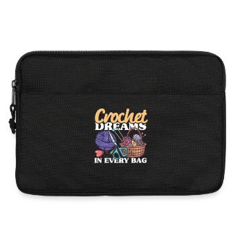 Häkeln Stricken Crochet dreams in every bag - Laptoptasche 13" - Schwarz - Vorne