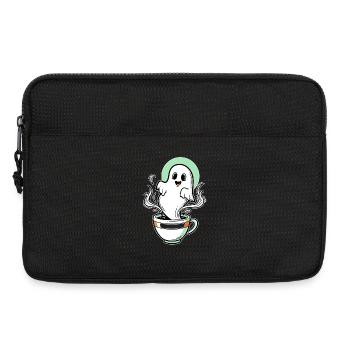 Lustiger Geisterkaffee Cup Design - Laptoptasche 13" - Schwarz - Vorne