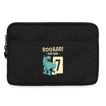 7 Geburtstag Dino Geschenk Junge 7 Jahre - Laptoptasche 13" - Schwarz - Vorne