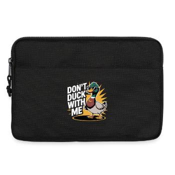 Humorous Duck Illustration with Sunglasses - Laptop bag 13" - black - Front