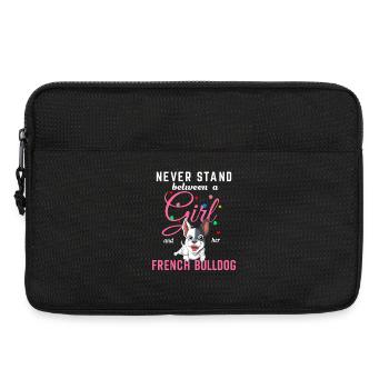 Girl and French Bulldog Empowerment Tee - Laptop bag 13" - black - Front