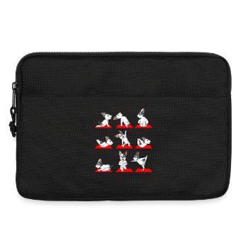 Mignon bouledogue français yoga poses drôle chien amoureux des - Sacoche pour ordinateur portable 13 pouces - noir - Devant