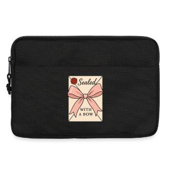 Coquette Aesthetic Bow Pattern Girly Pastel - Laptop bag 13" - black - Front
