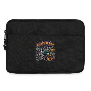 Motif Halloween Caraval de bonbons - Sacoche pour ordinateur portable 13 pouces - noir - Devant