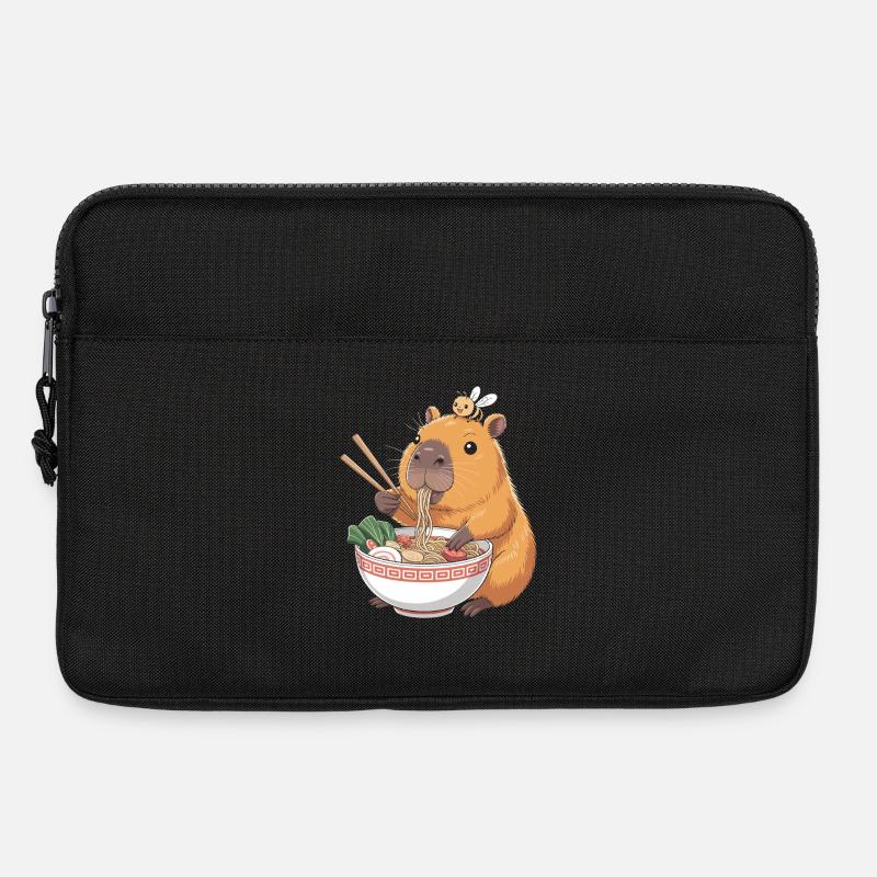 Capybara Ramen Kawaii Mit Biene - Laptoptasche 13" - Schwarz