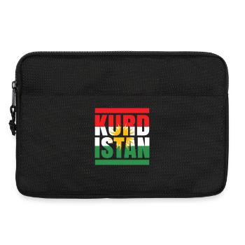 Drapeau du Kurdistan avec motif soleil - Sacoche pour ordinateur portable 13 pouces - noir - Devant