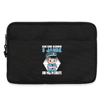 5 Geburtstag Polizei Geschenk Junge 5 Jahre - Laptoptasche 13" - Schwarz - Vorne