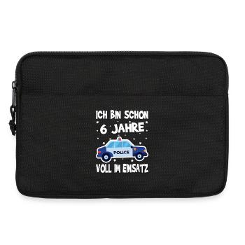 6 Geburtstag Polizei Geschenk Junge 6 Jahre - Laptoptasche 13" - Schwarz - Vorne