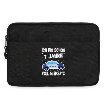 7 Geburtstag Polizei Geschenk Junge 7 Jahre - Laptoptasche 13" - Schwarz - Vorne