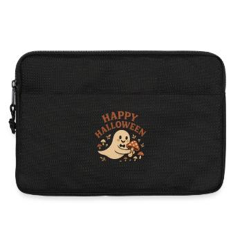 Drôle de fantôme d'Halloween avec un champignon - Sacoche pour ordinateur portable 13 pouces - noir - Devant