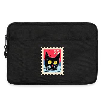 Kunstvoller Katze als Briefmarke - Laptoptasche 13" - Schwarz - Vorne