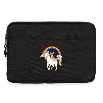 Chihuahua Chevauchant Licorne - Sacoche pour ordinateur portable 13 pouces - noir - Devant