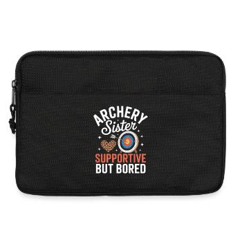Bogenschießen Spruch Schwester Bogenschießen - Laptoptasche 13" - Schwarz - Vorne