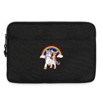 Chihuahua Chevauchant Licorne - Sacoche pour ordinateur portable 13 pouces - noir - Devant