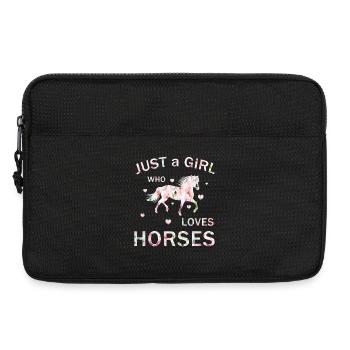 Juste une fille qui aime les chevaux - T-shirt Horse Lover - Sacoche pour ordinateur portable 13 pouces - noir - Devant