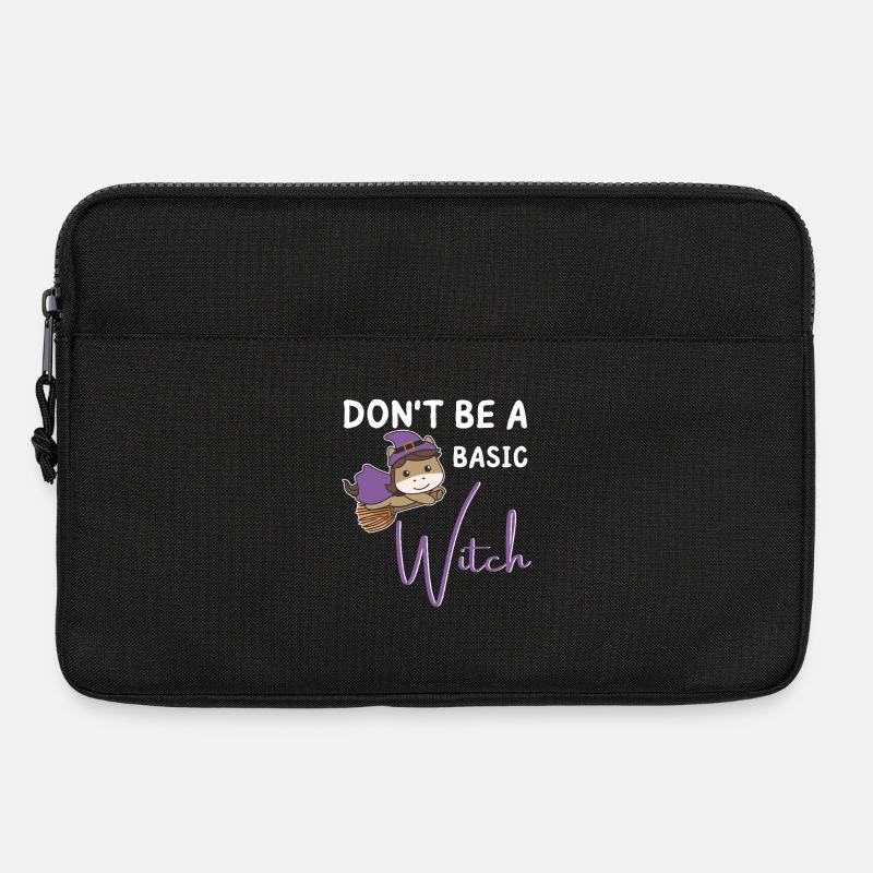 Pferd Halloween Hexe Hexen don't be a basic witch - Laptoptasche 13" - Schwarz