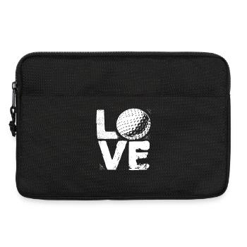 Love Golf Grunge Style Bold Golf Ball Fan - Laptoptasche 13" - Schwarz - Vorne
