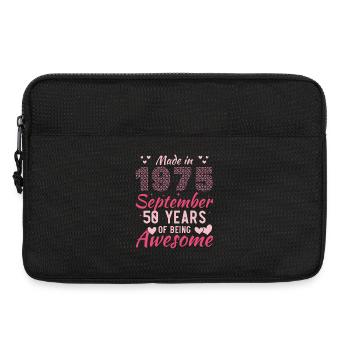 Septembre 1975 Anniversaire 50 Ans Pour Femmes - Sacoche pour ordinateur portable 13 pouces - noir - Devant