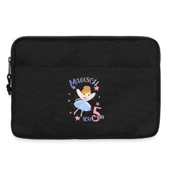 T-shirt d'anniversaire 5 ans fille 5e anniversaire fée - Sacoche pour ordinateur portable 13 pouces - noir - Devant