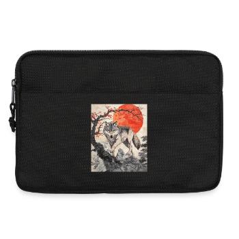 Wolf Japon Mont Fuji Yama Japon Temple Sanctuaire - Sacoche pour ordinateur portable 13 pouces - noir - Devant