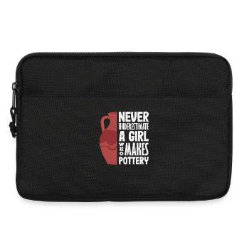 Unterschätze Niemals Ein Mädchen Das Töpfern Macht - Laptoptasche 13" - Schwarz - Vorne