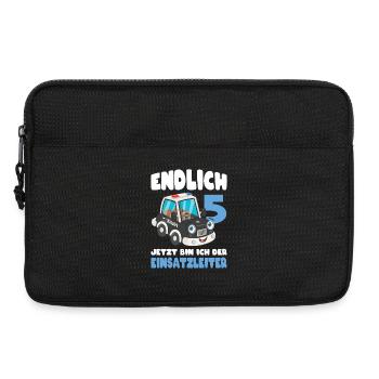 5 Geburtstag Polizei Geschenk Junge 5 Jahre - Laptoptasche 13" - Schwarz - Vorne