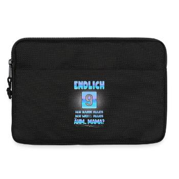 9 Geburtstag Spruch Geschenk Kinder 9 Jahre - Laptoptasche 13" - Schwarz - Vorne