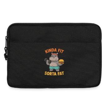 Kinda Fit Sorta Fat Funny Gym Cute Hippo Retro - Laptoptasche 13" - Schwarz - Vorne