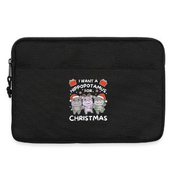 I want a hippo for Christmas cute hippos - Laptop bag 13" - black - Front