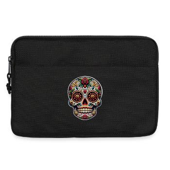 Mexikanischer Totenkopf Día De Muertos Sugar Skull - Laptoptasche 13" - Schwarz - Vorne