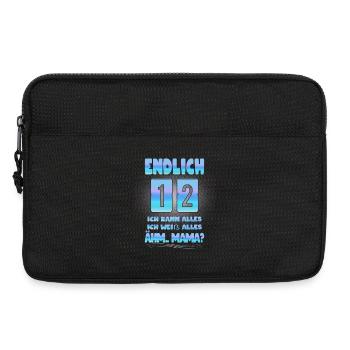 12th birthday saying 12 years birthday gift - Laptop bag 13" - black - Front