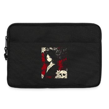 Creepy Dämon Anime Girl im Kimono Artwork - Laptoptasche 13" - Schwarz - Vorne