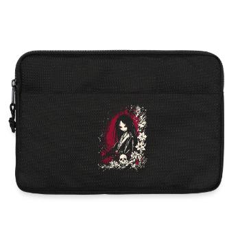 Fille kimono d'anime japonais effrayante et horreur - Sacoche pour ordinateur portable 13 pouces - noir - Devant