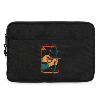 archery bow target archer hands retro - Laptop bag 13" - black - Front