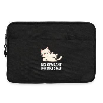 Motif de chat avec un dicton confiant - Sacoche pour ordinateur portable 13 pouces - noir - Devant