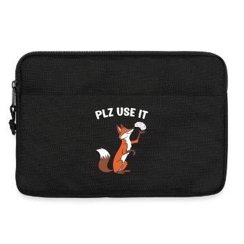 Ein lustiges Fuchs mit dem Gehirn plz use it  - Laptoptasche 13" - Schwarz - Vorne