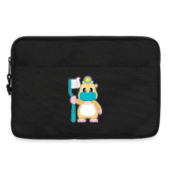 Hamster Zahnbürste - Laptoptasche 13" - Schwarz - Vorne