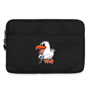 Cartoon seagull playing - Gamer North Sea - Laptop bag 13" - black - Front