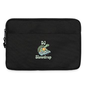 DJ Slowdrop Schildkröte Am Mischpult Rave Vibes - Laptoptasche 13" - Schwarz - Vorne