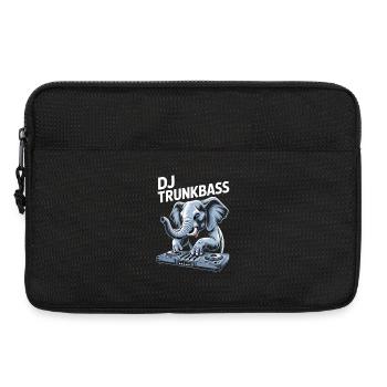DJ Trunkbass Elefant Am Mischpult Rave Vibes - Laptoptasche 13" - Schwarz - Vorne