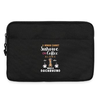 Reading And Dachshund For Women - Laptop bag 13" - black - Front