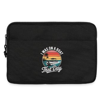 I Was On A Boat That Day Pontoon Boat Retro Funny - Laptop bag 13" - black - Front